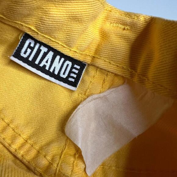 Vintage Gitano High-Waisted Yellow Denim Shorts Button Fly Size 25 - Picture 4 of 7